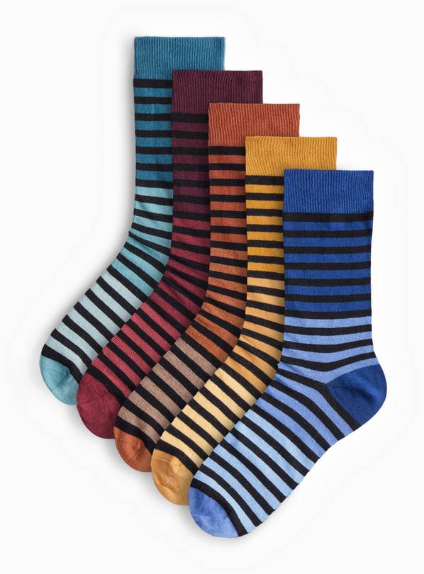 Bright Stripe Ankle Socks 5 Pack 9-12